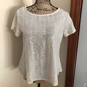 Sequins Cream Top